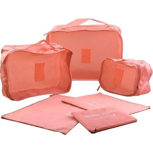 6 Pcs/set Oxford Organizer Bag Travel Packing Cubes Set Organizer luggage Cosmetic bag Large Capacity storage bag Sorting