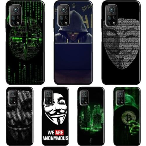 Anonymous Hacker For Xiaomi Mi 11 Ultra Note 10 Lite Mi 9T 10T Pro A3 Coque For POCO X3 Pro M3 F1 F3 Case