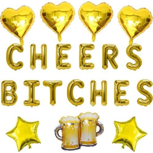 Bachelorette Wedding Bridal Shower Party Balloon Letter Decorations Bridal Celebration Decor Cheers Bitches Mylar Foil balloon