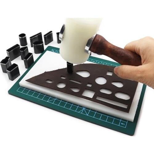 Multi Shapes Leather Hole Punch Hollow Cutter Punching Tool Kit Shaped Style for Leather Belt Phone Holster Cases, 24-39-52PCS