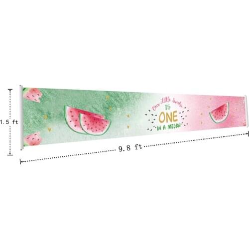 Girl 1st Birthday Party Banner Sweetie Water Melon Banners Pastel Gradient Background Banner Sign Polyester Poster With Grommets