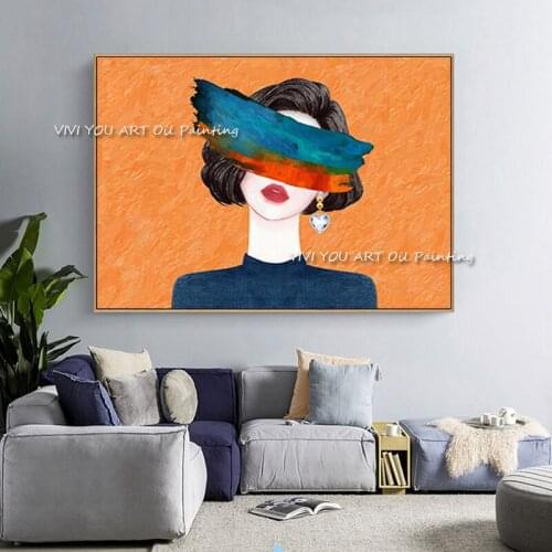 100% Handmade Secret Woman Girl Figure Oil Painting Wall Canvas Art Oil Paintings Art Wall Picture Artwork Bedroom Color Decor