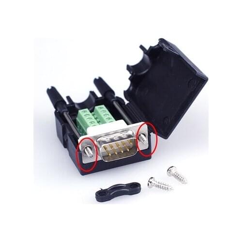 Gold Plated Solderless DB9 PIN Terminals Connectors Kit Parallel Interface Adapter DIY DB9 Terminals rs232 rs485 9pins