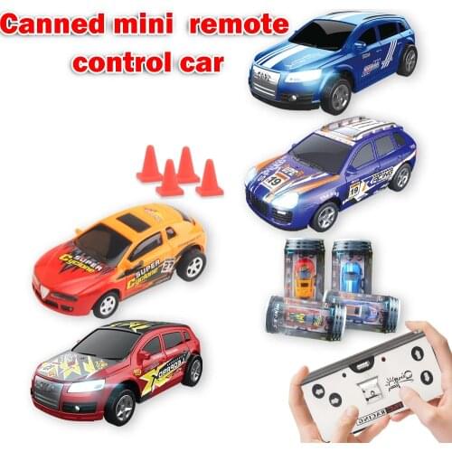1:58 Remote Control MINI RC Car Battery Operated Racing Car PVC Cans Pack Machine Drift-Buggy Bluetooth radio Controlled Toy Kid