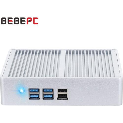 BEBEPC Fanless Mini PC Computer HTPC Windows 10 Intel Core i7 4500U i5 4200Y 4200U DDR3L WiFi HD 8*USB Office Descktop Minipc