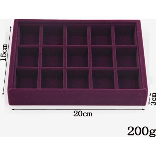 Fashion Jewelry Box Organizer Box Drawer Storage Organizer Purple Soft Velvet Jewellery Earring Necklace Pendant Bracelet Tray