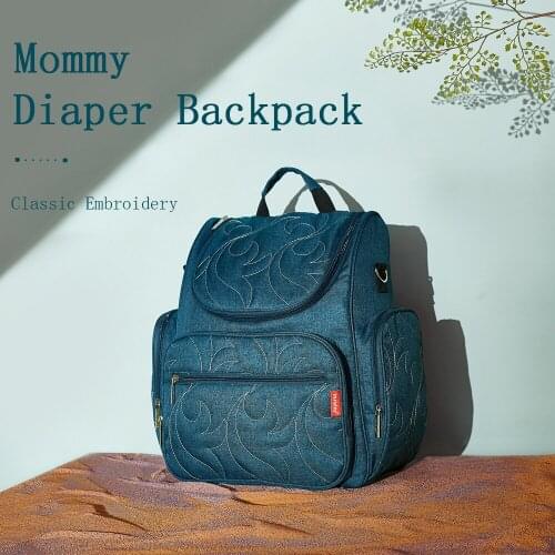 Fashion Baby Diaper Backpack Multi-function Mummy Nappy Bag with Changing Mat Outdoor Travel Stroller Straps for Baby Care Bags