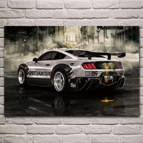 Mustang car vehicle sport tuning artwork fabric poster living room home wall decorative canvas silk art print KJ584