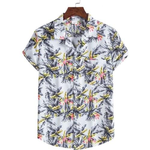 Mens Hawaiian Shirts Camicias Casual Button Down Printed Beach Shirts for Men Casual Short Sleeve Tops Harujuku Camisas