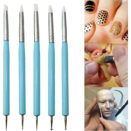 Set of 5 Double-Ended Silicone Shaping and Ball Stylus Tools Tools For Ceramic Tamiya Putty Professional Clay Sculpting Tools