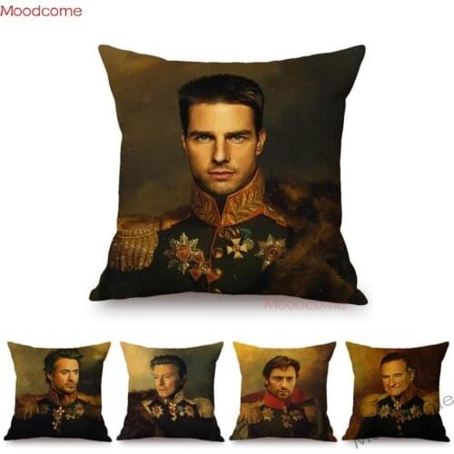 Neoclassic Nepoleon Oil Painting Jean Reno Tom Cruise Hugh Jackman Home Decorative Sofa Throw Pillow Cases Car Cushion Covers