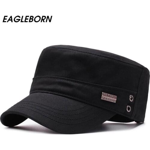 2021 New Military Cap Men Solid Army Green Hats Sailor Hat Driving Cap 100% Cotton High Quality Fashion Sun Visor Cap Us Navy