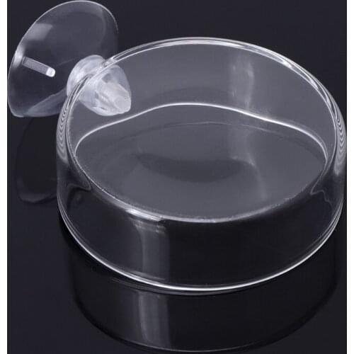 New Arrival Fish Tank Feeder Aquarium Shrimp Glass Feeding Bowl Clear Dish Tray 85DA