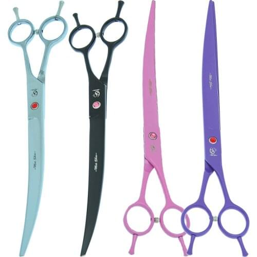 Meisha 9 inch Professional Dog Cat Curved Scissors Pet Grooming Shears with Bag Japanese Steel Puppy Trimming Clippers B0063A