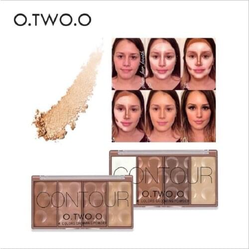 O.TWO.O Contour Palette Face Shading Grooming Powder Makeup 4 Colors Long-Lasting Face Make Up Contouring Bronzer Cosmetics