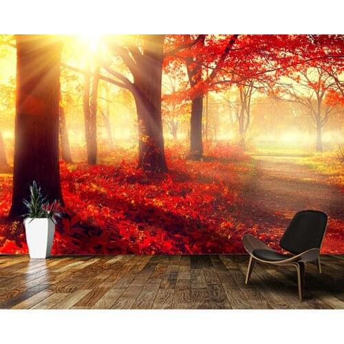 Papel de parede Autumn forest nature landscape scenery 3d wallpaper,living room tv wall bedroom wall papers home decor mural