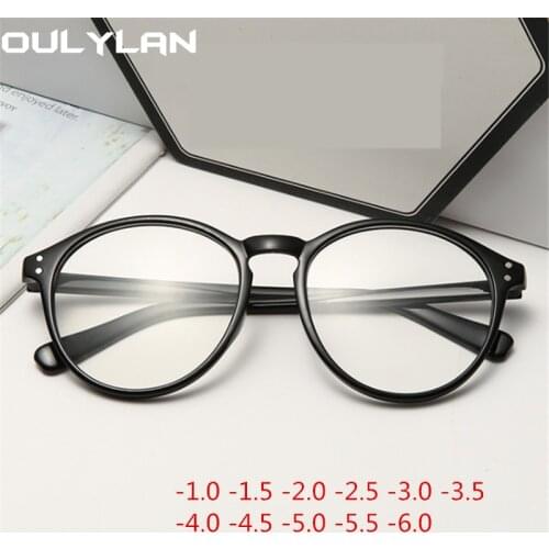 -1.5 -2.0 -2.5 -3.0 to -6.0 Finished Myopia Glasses Women Vintage Round Eyeglasses Men Computer Nearsighted Prescription Glasses
