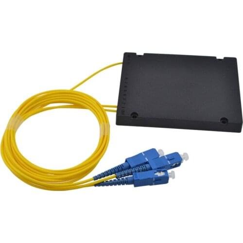 SC UPC 1x2 PLC optical splitter single mode with SC UPC connector for FTTH SC PC 1x2 PLC ABS optic splitter box Free shipping