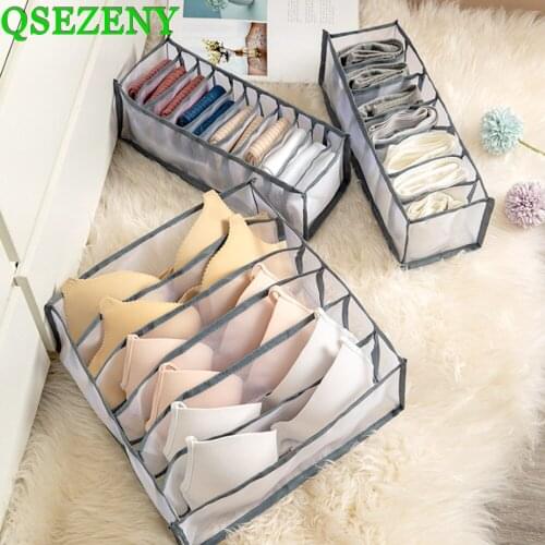 Dormitory Clothes Organizer Closet Home Separated Underwear Storage Box 7 Grids Organizer For Bras Foldable Drawer Organizer