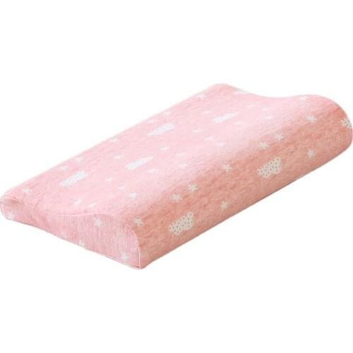 Memory Foam Pillow Baby Children Cervical Neck Breathable Cotton Pink Blue Pillow for Sleeping