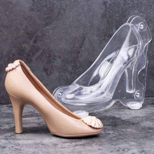 Plastic 3D Chocolate Mold High Heel Lady Shoe Stereo Shoes Candy Cake Mold Baking Wedding Cake Decorating Tools Big Size