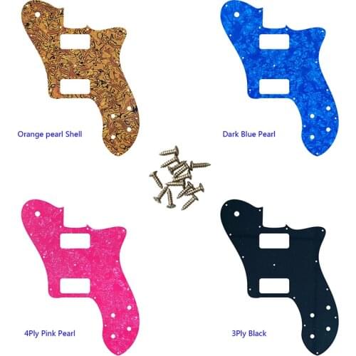 Pleroo Custom Guitar Parts - For US FD 72 Tele Deluxe Reissue Guitar Pickguard With TV Jones Humbucker Replacement