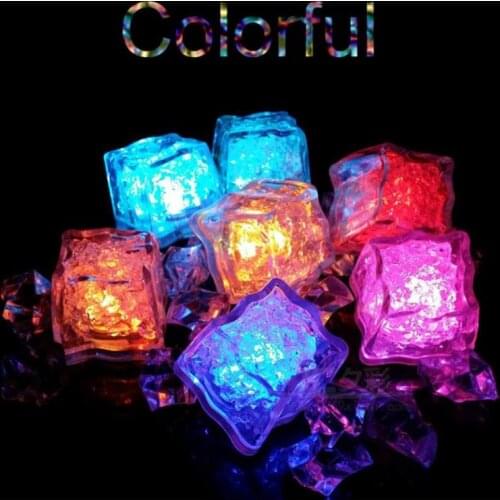 Polychrome Flash Ice Liquid Sensor Glowing Ice Cube Submersible Lights Decor Light Up Bar Club Wedding Party Cup Champagne Tower