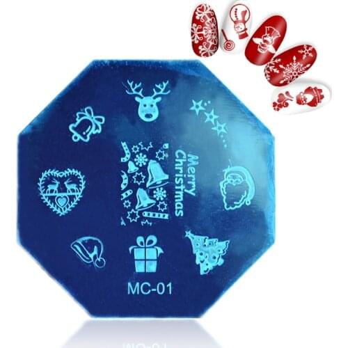 3Pcs Christmas Nail Stamping Template Snowflake Negative Space Manicure Image Template Nail Art Stamping Plates DIY Nail Tools