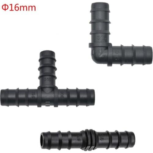 30Pcs Garden Hose Barbed Connector Angle Elbow Straight Tee T Coupler for 16mm ID 1/2" Tubing Coupling Joint Pipe Fittings