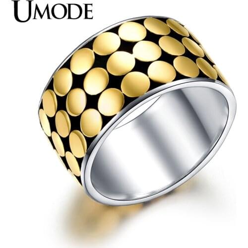 UMODE Vintage Jewelry Multi Round Beautiful Rings for Women Gold Color Unique Gifts Cocktail Rings Bijou Fantaisie Femme AUR0390