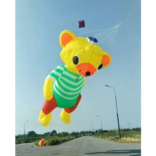 Bear big 3d ripstop soft kite koinobori kite flying latawiec kites for adults cometas para adultos cometas infantiles windsock