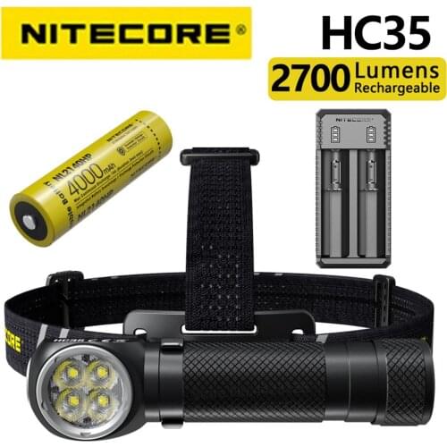 NITECORE HC35 2700 lumens high performance multi-purpose L-shaped headlight, equipped with 21700 large capacity battery