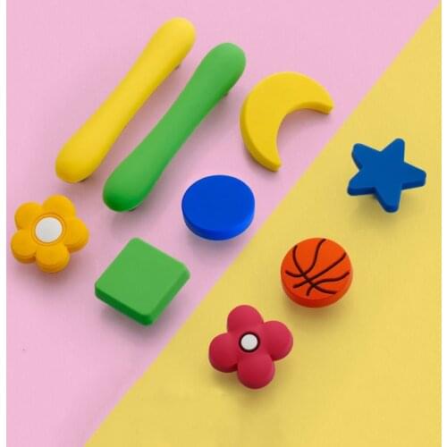 Furniture Drawer Silicone PVC Handle Knob Children Cute Cartoon Room Dresser Wardrobe Cabinet Kitchen Door Pull Handle For Kids