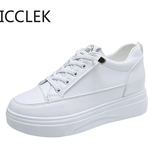 Women Sneakers Leather Shoes 2021 Spring New Casual Flat Female Trainers Fashion Comfort Non-slip Platform Soft Vulcanized Shoes