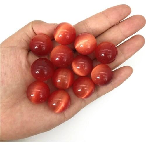1PC Red Cat Eye Stone Ball Red Crystal Sphere Balls Gem Healing Stones Gifts Natural Quartz Crystals