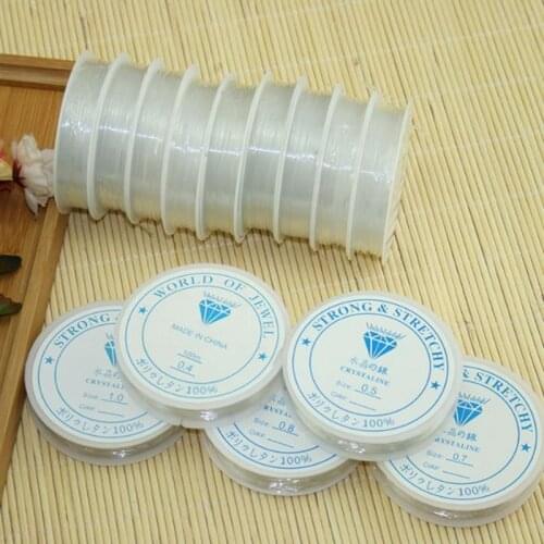 10Roll Clear Nylon Beading Elastic Stretch Beading Wire Cord Thread Jewelry Bracelet Findings 0.4-1mm