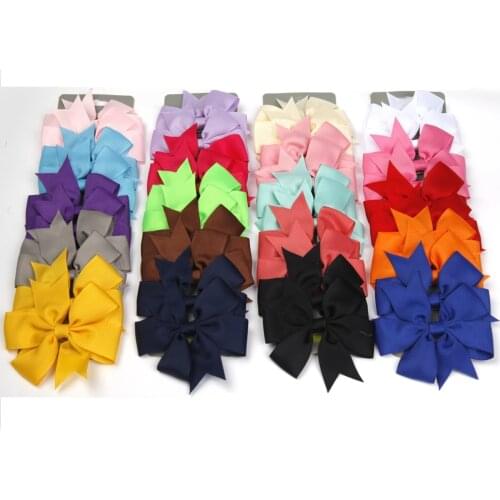 10Pcs/set Grosgrain Ribbon Mini Solid Hair Bows With Clip For Girls Hair Clips Hairpins Barrettes Headwear Kids Hair Accessories