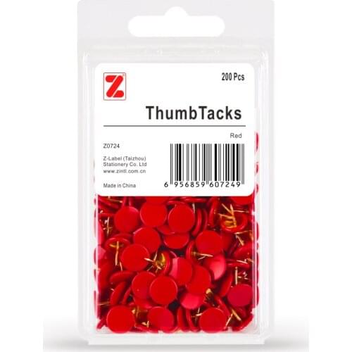 200PCS Z-LABEL Red Thumbtack Softwood Nails Pushpin 14 Color