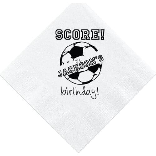 SCORE! Soccer First Birthday Personalized Napkins, First Birthday, Soccer Birthday, Custom Napkins milestones birthday Napkins