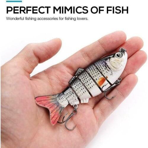 5PCS Suspend Carp Bait Multi Jointed Lures Bionic Flexible Outdoor Artificial Bait Lifelike Lipless Segement Bionic Carp Lure
