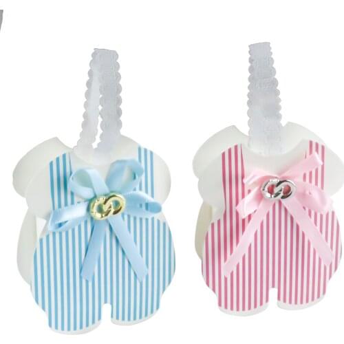 6-10pcs Cute Baby Bear Clothes Candy Box Boy Girl Paper Gift Boxes Decors For DIY Baby Shower Kids1st Birthday Supplies Packing