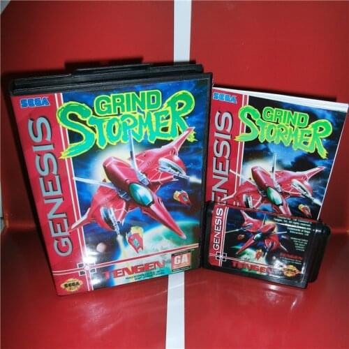 Grind Stormer US Cover with Box and Manual For Sega Megadrive Genesis Video Game Console 16 bit MD card