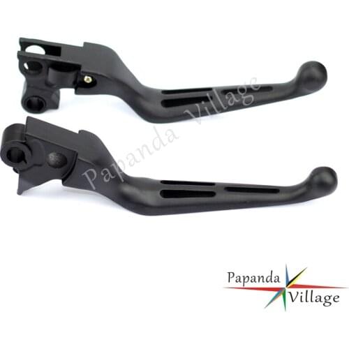 Black Matte Aluminum Brake Clutch Lever Hand Levers for Harley Softail Dyna FXD Street Bob Electra Glide FLHT FLTR 1996-2014