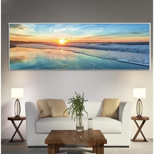 Sunset Seascape diamond Paintings large cross stitch diamond embroidery sea picture of rhinestone diamond mosaic 5d icon L945