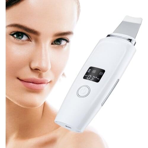 Skin Shoveling Machine LCD Screen Ultrasonic Rechargeable Face Scrubber Cleaning Device Acne Blackhead Removal Beauty Equipment