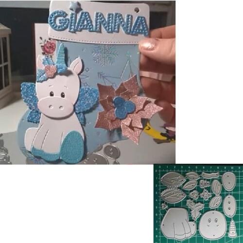 Unicorn metal cutting dies cut die Scrapbook paper craft knife mould blade punch stencils dies