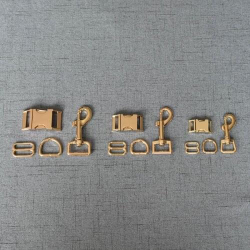 20 Sets 15mm/20mm/25mm Metal D Ring Snap Hook Adjustable Release Buckle DIY Dog Collar and Leash Backpack Bag Accessories