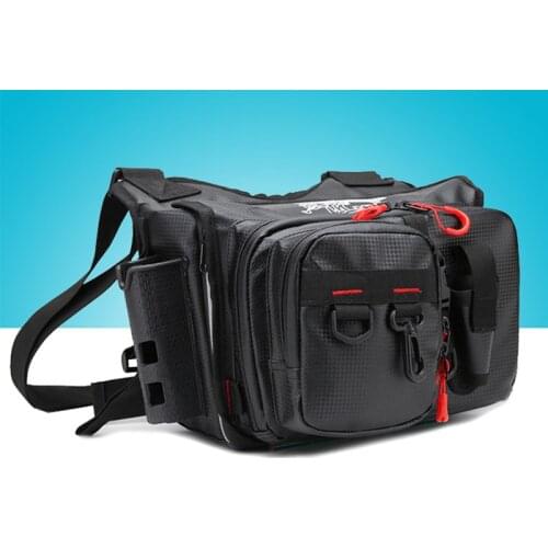 Multifunctional Waterproof Bait Bag Fly Fishing Bag Wooden Shrimp Fake Bait Bag Iron Plate Artificial Bait Bag Backpack Satchel