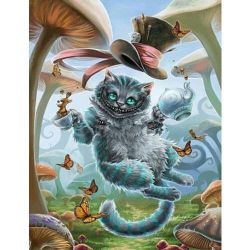 Mushroom, cat cute Needlework Cross stitch sets Aida 14CT Unprinted Embroidery kits Arts Cross-Stitching,DIY Handmade home Decor