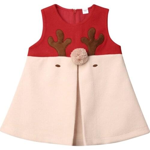 Newborn Baby Girls Kids Hairy Christmas Xmas Vest Antlers Tops Cotton Clothes